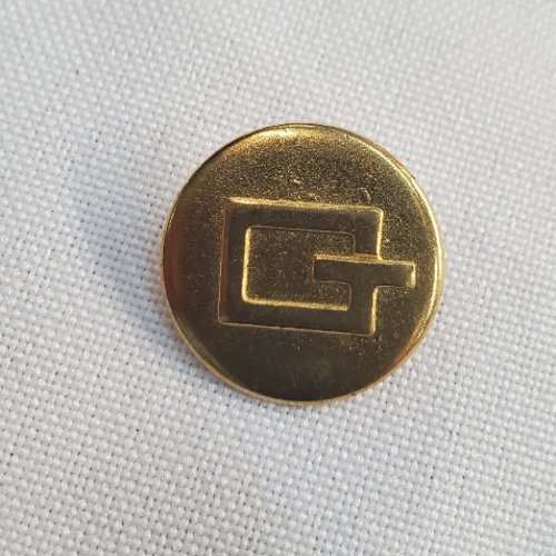 Bouton métal doré - motif quadrillage - 18 mm