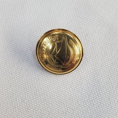 Bouton métal doré - motif voilier - 15 mm