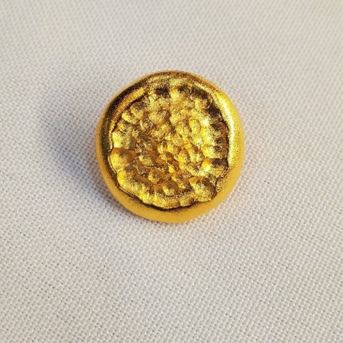 Bouton bijou doré - texture granitée - 21 mm
