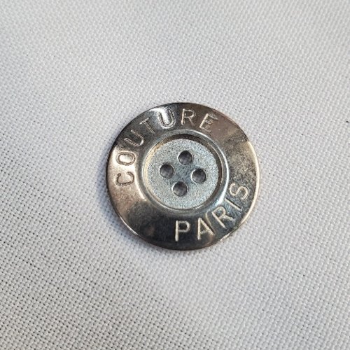 Bouton métal doré - gravure "paris créateur" - 15 mm