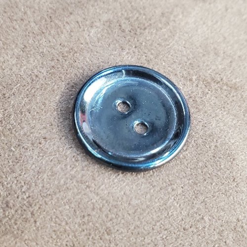 Bouton métal anthracite - 2 trous - 21 mm