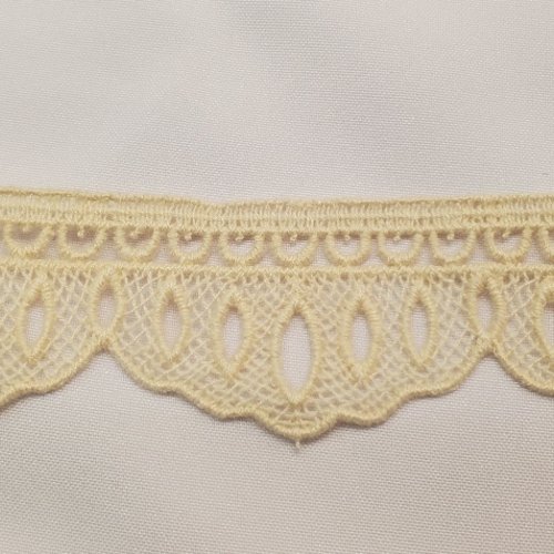 Grand lot 11 m - dentelle guipure écru - festons ajourés - 55 mm