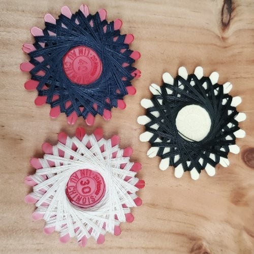 Lot de 3 cartes étoiles - fil de lin spécial "fil au chinois"