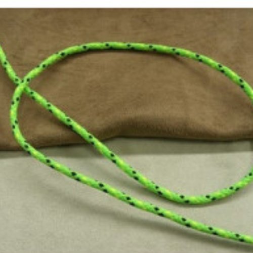 Lot 20 m - cordon fluo vert moucheté - 4 mm - ultra résistant