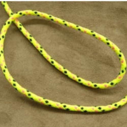Lot 20 m - cordon fluo jaune moucheté - 4 mm - ultra résistant