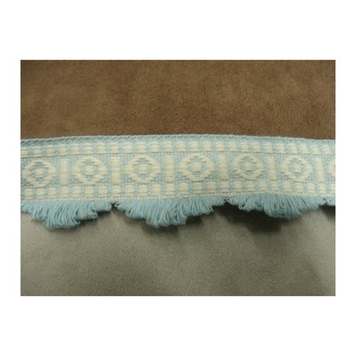 Lot 25 m – galon d'ameublement 100% coton – 35 mm – bleu ciel