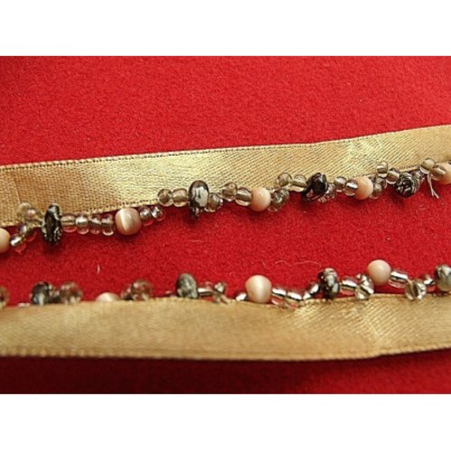 Lot 20 m – ruban satin perlé – largeur 15 mm – or