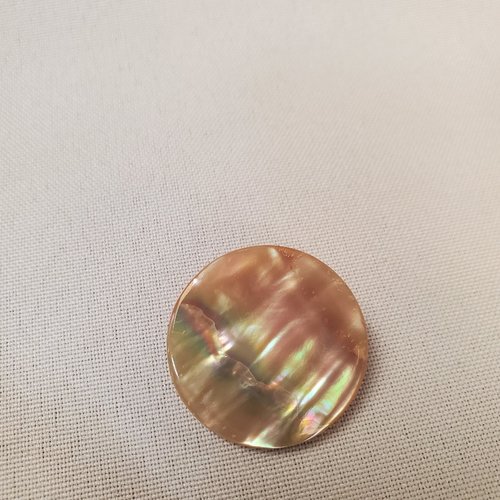 Bouton nacre véritable à queue – 28 mm – teinte miel