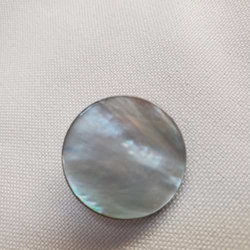 Bouton à queue nacre – 22 mm – gris perle argenté
