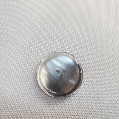Bouton nacre bicolore – 27 mm – anthracite irisé