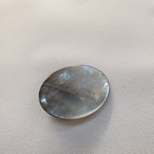 Bouton ovale nacre – 20 mm – reflet d'orage