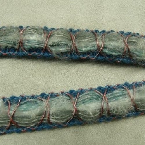 Lot de 25m - ruban fantaisie tissé – 15 mm – bleu clair