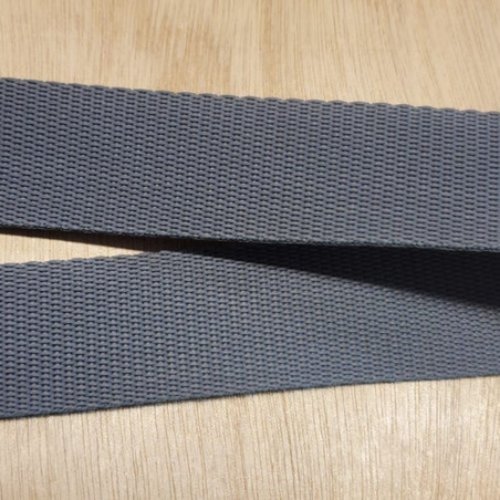 Lot de 10m - sangle polyester gris acier – 30 mm – qualité pro