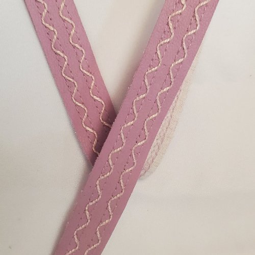 Lot 25 m ruban simili cuir skaï – 20 mm – coloris parme