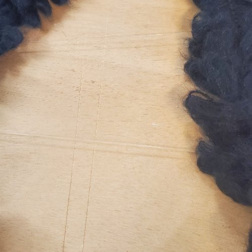 Lot 30 m ruban luxe mohair – 80 mm – tressé central – noir – 900g