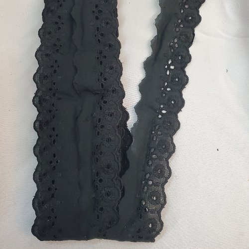 Lot 13m50 broderie anglaise noire – 50 mm – 100% coton