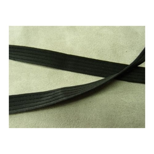 Lot 10 m ruban épaulette satiné tubulaire – 11 mm – noir – made in france