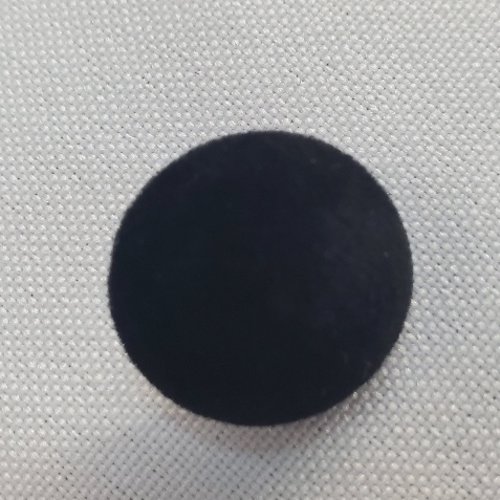 Bouton recouvert velours – noir profond – demi-boule – 18 mm