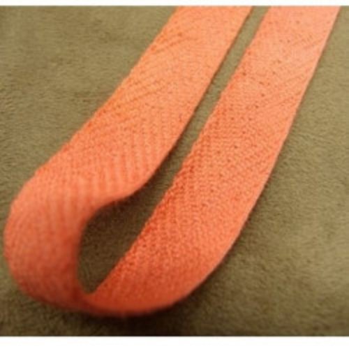 Lot de 10m – ruban sergé orange 15 mm – touche vive et dynamique
