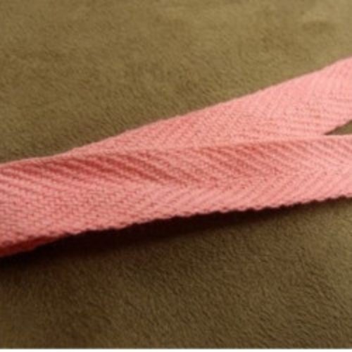 Lot 10m – ruban sergé rose 15 mm