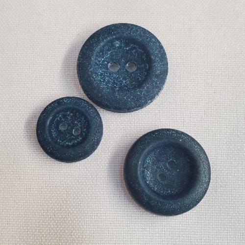 Lot de 6 boutons acrylique style jean’s – 2 trous – 18 mm, 22 mm ou 25 mm