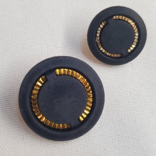 Bouton à queue bicolore – métal noir & doré – 18 mm ou 25 mm