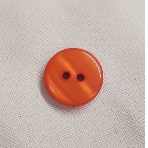 Lot de 6 boutons acrylique – orange vif – 2 trous – finition satinée