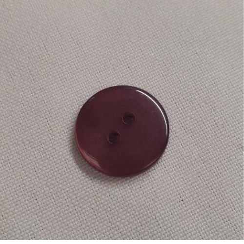 Lot de 6 boutons acrylique – teinte prune – 2 trous – finition lisse