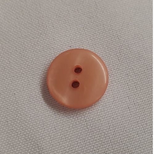 Lot de 6 boutons acrylique – ton pêche – 17,5 mm – 2 trous