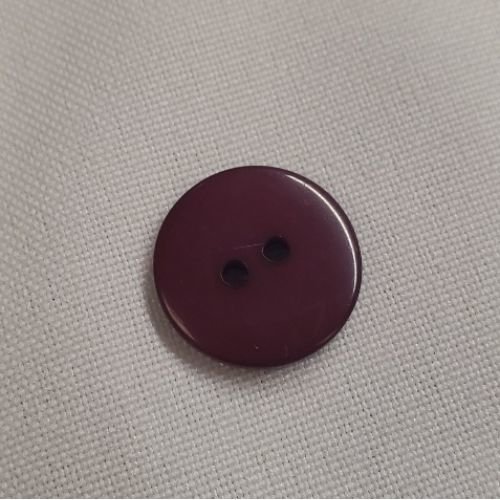 Lot de 6 boutons acrylique – bordeaux foncé – 17,5 mm – 2 trous
