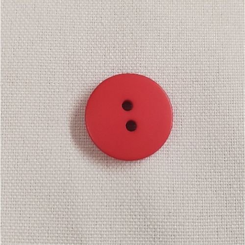 Lot de 6 boutons acrylique – coloris  rouge vif – 17,5 mm – 2 trous