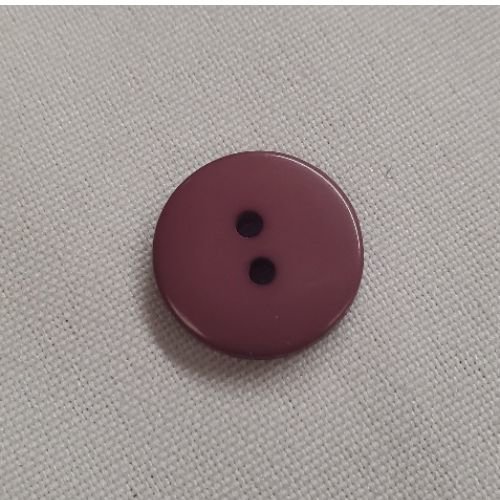 Lot de 6 boutons acrylique – coloris prune mat – 17,5 mm – 2 trous