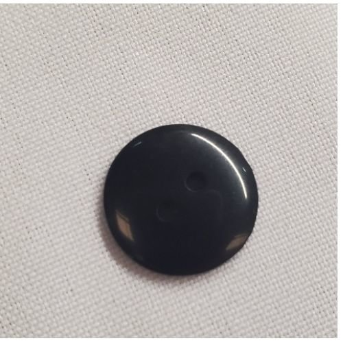 Lot de 6 boutons acrylique – noir intense brillant – 17,5 mm – 2 trous
