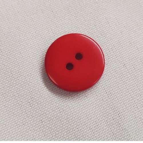 Lot de 6 boutons acrylique – coloris rouge éclatant – 17,5 mm – 2 trous