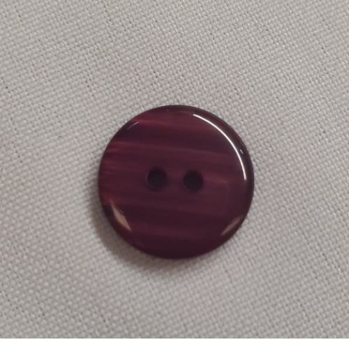 Lot de 6 boutons acrylique – violet foncé reflets – 17,5 mm – 2 trous
