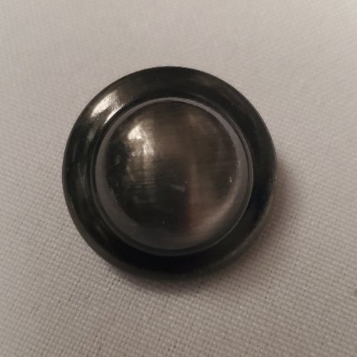 Bouton en métal léger – design bombé gris anthracite – 25 mm – à queue