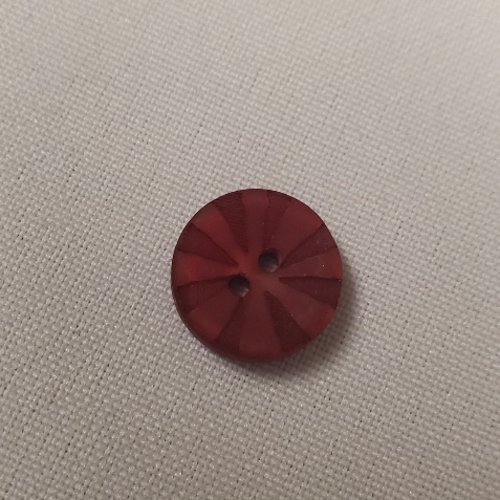 Lot de 6 boutons acrylique – bordeaux – motif rayonné – 15 mm