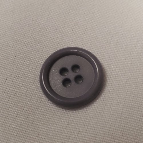 Lot de 6 boutons acrylique – gris anthracite – 19 mm – 4 trous