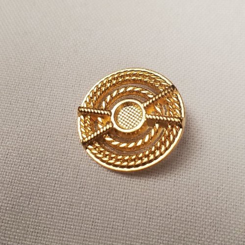 Bouton bijou – métal doré – motif cordage – 23 mm