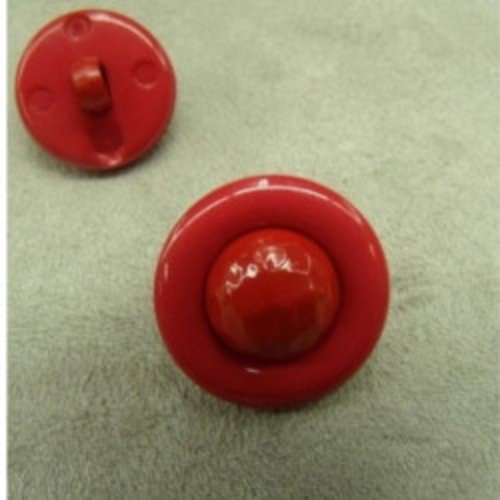 Bouton acrylique composé rouge  – 22 mm