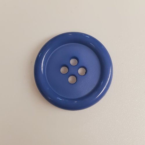 Bouton en acrylique bleu roi – 25 mm – 4 trous