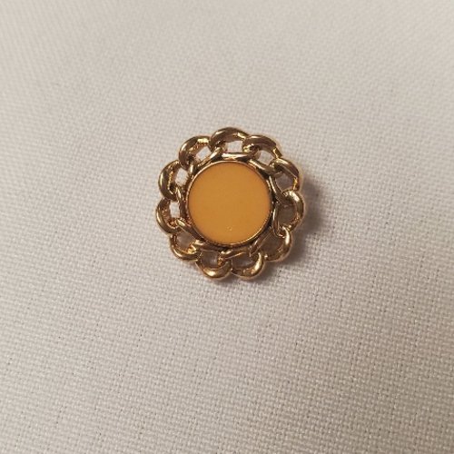 Lot de 6 boutons "bijou" – bordure dorée & centre acrylique (18 mm)