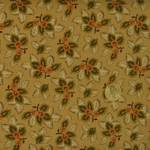 Coupon tissu patchwork 45cm x 55cm les feuilles de makower