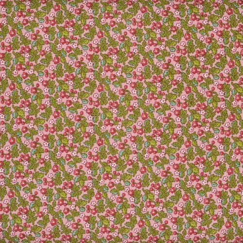 Coupon tissu patchwork  45cm x 55cm petites fleurettes sur fond rose