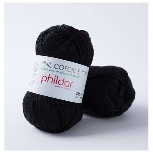 Phil coton 3 noir phildar