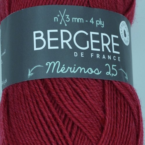 Mérinos 2.5 coul rouge bébé laine bergère de france