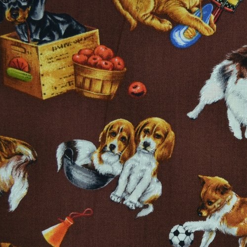 Coupon tissu loisirs créatifs  20cm x 110cm les chiens de pb