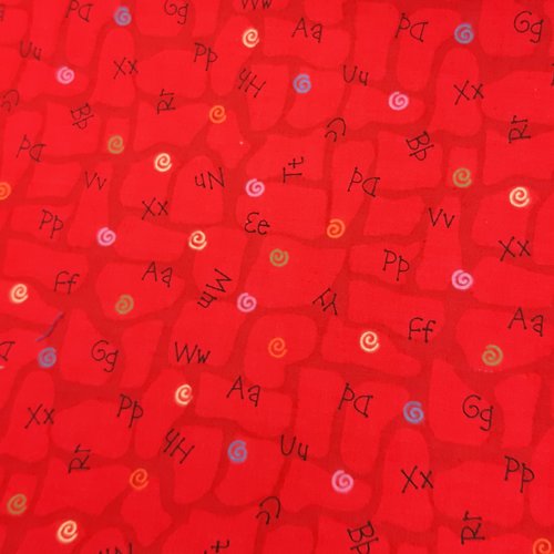 Coupon tissu loisirs créatifs  20cm x 110cm les lettres de makower