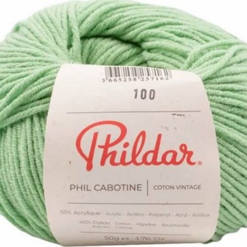 Phil cabotine coul pistache coton phildar