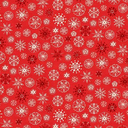 Coupon tissu noël 45cm x 55cm petites étoiles des neiges série scandinave  de makower